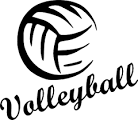 black and white volleyball outline